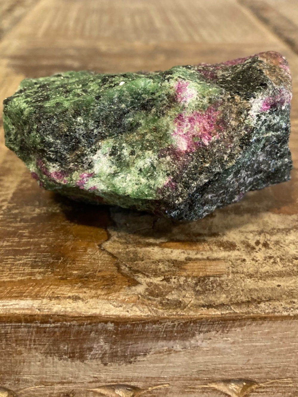 Multicolored Green Purple and Black Stone Rock Chunk Ruby in Zoisite (Anyolite) - Picture 8 of 15